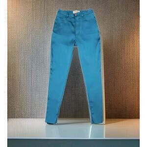 Alexandre Vauthier High Waisted Luxury Blue Sky Button Fly Skinny Ankle Zip 28